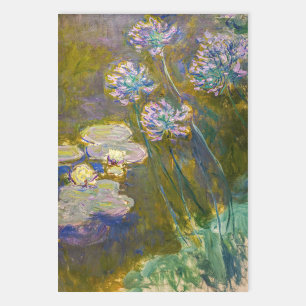 Feuille De Papier Cadeau Claude Monet - Nénuphars et Agapanthus