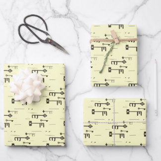 Feuille De Papier Cadeau Clé de squelette