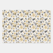 Feuille De Papier Cadeau Clematis Jaune Aquarelle Florale (Devant 2)