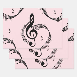 Feuille De Papier Cadeau Climacic G Clef Music Rose