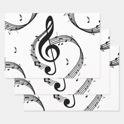 Feuille De Papier Cadeau Climactic G Clef (Lot)