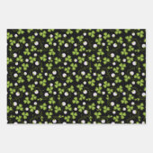 Feuille De Papier Cadeau Clocher vert et noir (Devant 3)