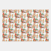 Feuille De Papier Cadeau Cloches et vaches de Noël (Devant 3)