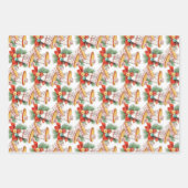 Feuille De Papier Cadeau Cloches et vaches de Noël (Devant 2)