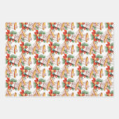 Feuille De Papier Cadeau Cloches et vaches de Noël (Devant)