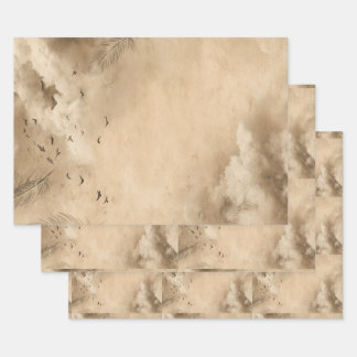 Feuille De Papier Cadeau Clouds Birds Feathers Pastel Sky Collage