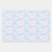 Feuille De Papier Cadeau Clouds bleu Pastel Baby sur bleu (Devant)