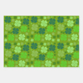 Feuille De Papier Cadeau Clovers verts, Lucky Clovers, Saint Patrick's Day (Devant 2)