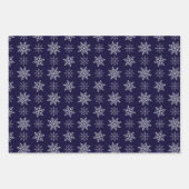 Feuille De Papier Cadeau Cluster de flocons de neige sur Deep Red, Green et (Devant 3)