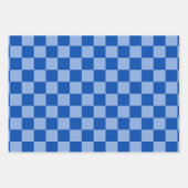 Feuille De Papier Cadeau Cobalt Blue Checkerboard (Devant)