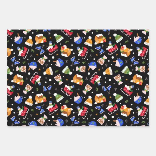 Feuille De Papier Cadeau Cocacao et Noël Favoris Ensemble de 3 (Devant 2)