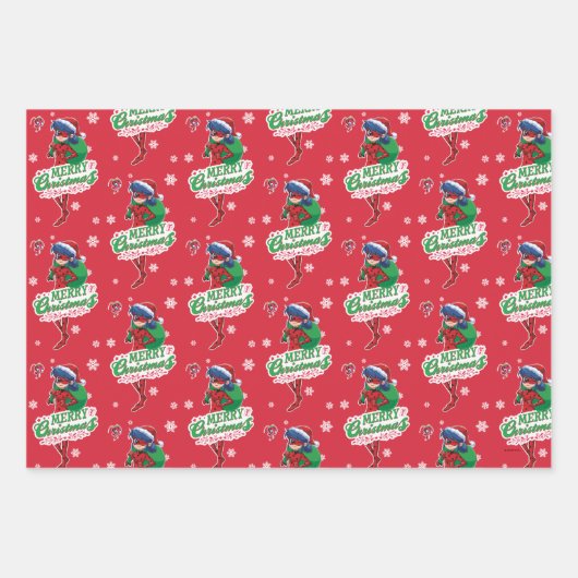 Feuille De Papier Cadeau Coccinelle | Joyeux Noël (Devant 3)