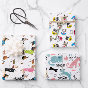 Feuille De Papier Cadeau Cochon de Fête Assortiment Coloré