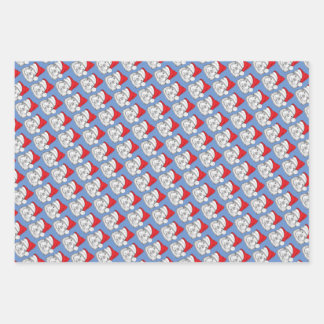 Feuille De Papier Cadeau Cochon de Guinée mignonne avec casquette de Noël,