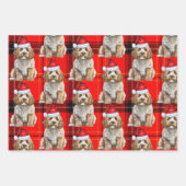 Feuille De Papier Cadeau Cockapoo Chien Rouge Fête Jour Jour Joué (Devant 2)
