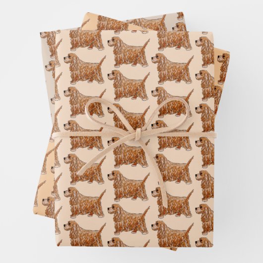 Feuille De Papier Cadeau Cocker Spaniel (En situation)