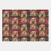 Feuille De Papier Cadeau Cocker Spaniel Dog Red and Green Plaid Christmas (Devant 2)