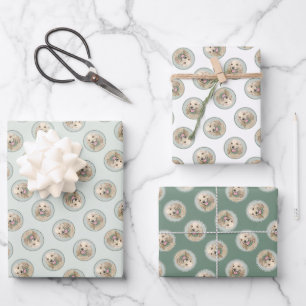 Feuille De Papier Cadeau Cocker Spaniel Peinture Buff Gold Original Chien A