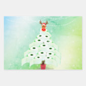 Feuille De Papier Cadeau Cocktail des Cerfs de Noël Shiny (Devant)