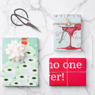 Feuille De Papier Cadeau Cocktail des Cerfs de Noël Shiny