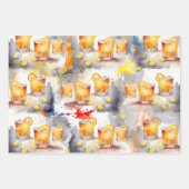 Feuille De Papier Cadeau Cocktails à 7:00 (Devant 3)