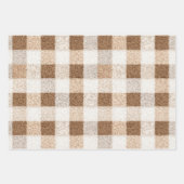 Feuille De Papier Cadeau Cocoa Cream Snowflakes Plaid Stripes Christmas (Devant 3)