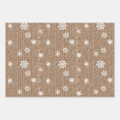 Feuille De Papier Cadeau Cocoa Cream Snowflakes Plaid Stripes Christmas (Devant)
