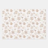Feuille De Papier Cadeau Cocoa Cream Snowflakes Stripes Christmas  (Devant 3)