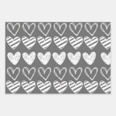 Feuille De Papier Cadeau Coeur blanc #24 (Devant 3)