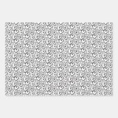 Feuille De Papier Cadeau Coeur de brosse moderne noir blanc (Devant 3)