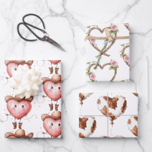 Feuille De Papier Cadeau Cœur de Cowgirl occidentale Chapeau de Cowboy Anni