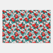 Feuille De Papier Cadeau Coeur de Noël (Devant 2)