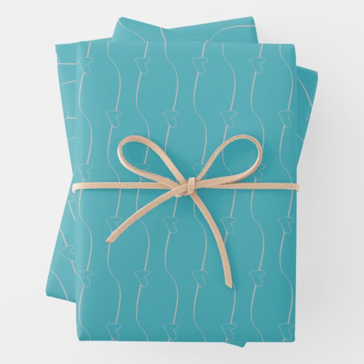 Feuille De Papier Cadeau Coeur Link Silver Verdigris Mariage Fiançailles (En situation)