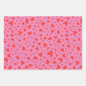 Feuille De Papier Cadeau Coeur moderne Confetti Valentines Trio (Devant)