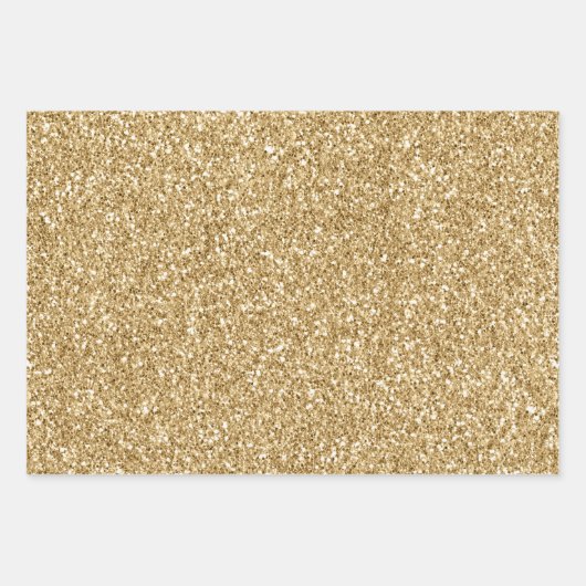 Feuille De Papier Cadeau Coeur Parties scintillant or (Devant 3)