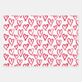 Feuille De Papier Cadeau Coeur peint moderne (Devant 3)