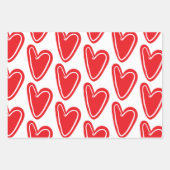 Feuille De Papier Cadeau Coeur rouge (Devant)