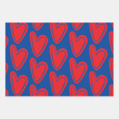 Feuille De Papier Cadeau Coeur rouge (Devant 3)