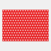 Feuille De Papier Cadeau Coeur rouge et rose motif sur vert, rouge et blanc (Devant 2)