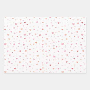 Feuille De Papier Cadeau Cœur rouge et rose valentin