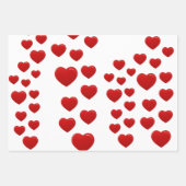 Feuille De Papier Cadeau coeur rouge valentin (Devant 3)