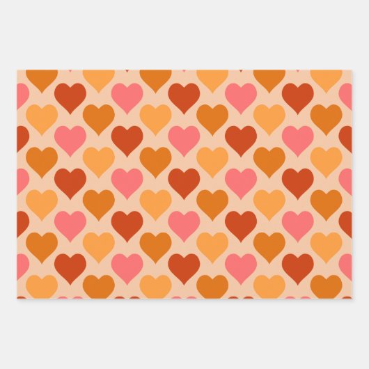 Feuille De Papier Cadeau Coeurs (Devant 2)