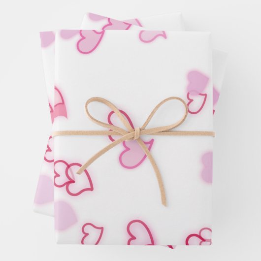 Feuille De Papier Cadeau Cœurs (En situation)