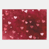 Feuille De Papier Cadeau Coeurs aquarelle (Devant 2)