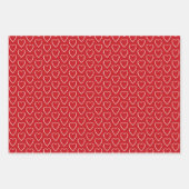 Feuille De Papier Cadeau Coeurs blancs mignons assortis motif (Devant)