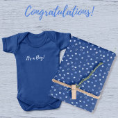 Feuille De Papier Cadeau Coeurs - Bleu clair sur Bleu foncé Arrière - plan