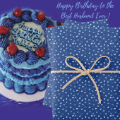 Feuille De Papier Cadeau Coeurs - Bleu clair sur Bleu foncé Arrière - plan