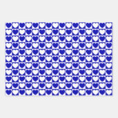 Feuille De Papier Cadeau Coeurs Bleus et Blancs royaux (Devant)