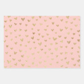Feuille De Papier Cadeau Coeurs boho rose vif (Devant)