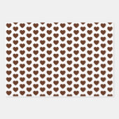 Feuille De Papier Cadeau Coeurs Brown et blancs (Devant 3)